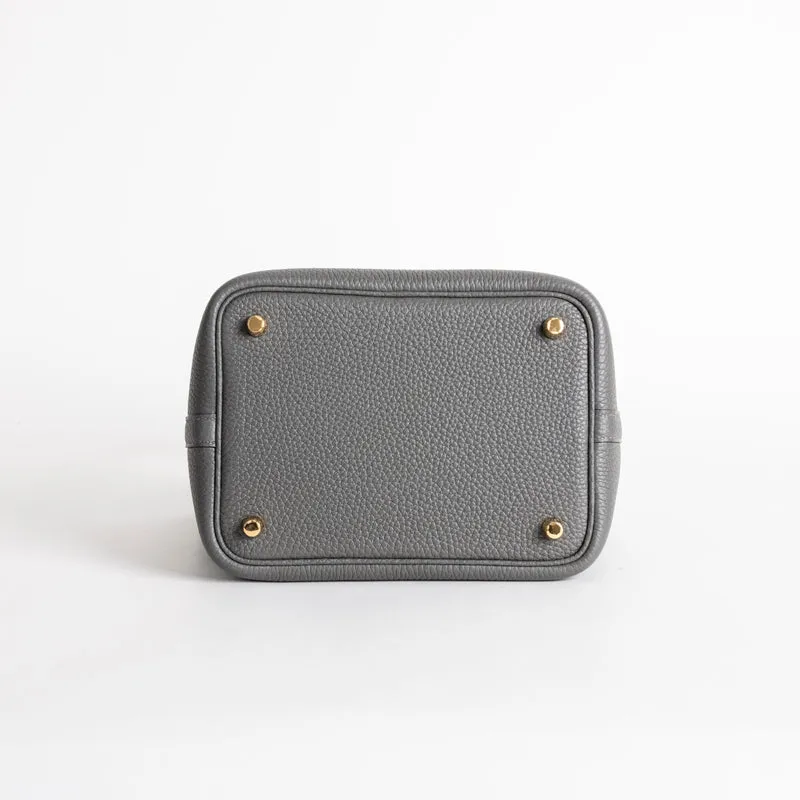 PICOTIN 18 LOCK CLEMENCE LEATHER GRIS MEYER WITH GOLD HARDWARE (GHW) - 6