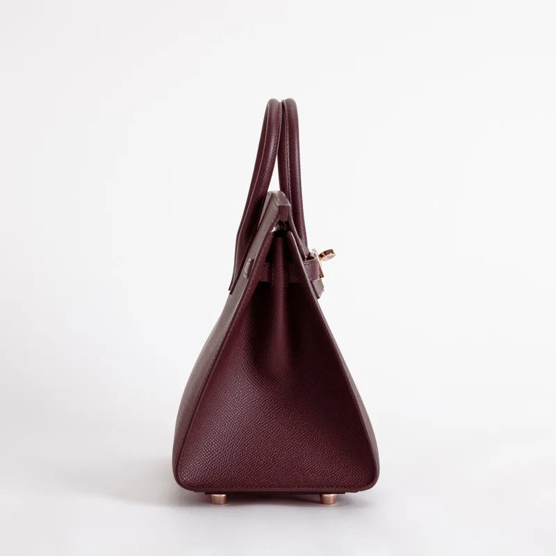 BIRKIN 25 EPSOM LEATHER (SELLIER SHAPE) ROUGE SELLIER WITH ROSE GOLD HARDWARE (RGHW) - 4