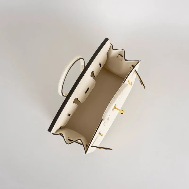 BIRKIN 25 EPSOM LEATHER (SELLIER SHAPE) NATA WITH GOLD HARDWARE (GHW) - 4