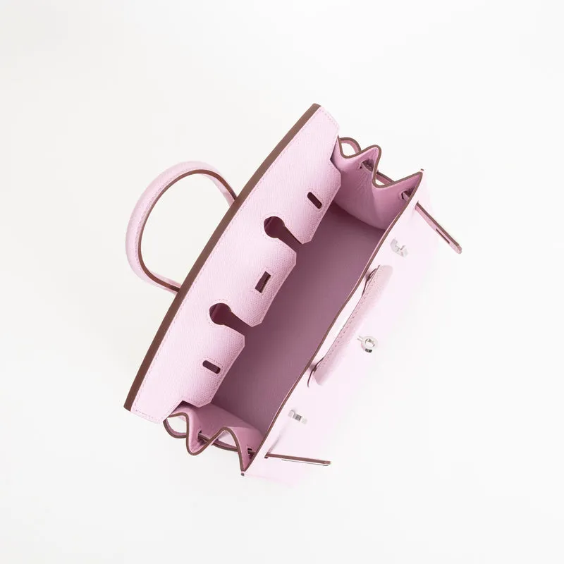 BIRKIN 25 EPSOM LEATHER (SELLIER SHAPE) MAUVE SYLVESTRE WITH PALLADIUM HARDWARE (PHW) - 4
