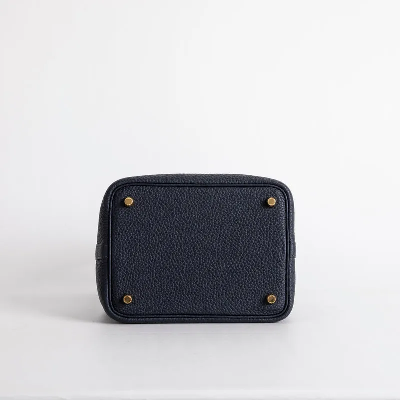 PICOTIN 18 LOCK CLEMENCE LEATHER BLEU NUIT WITH GOLD HARDWARE (GHW) - 6