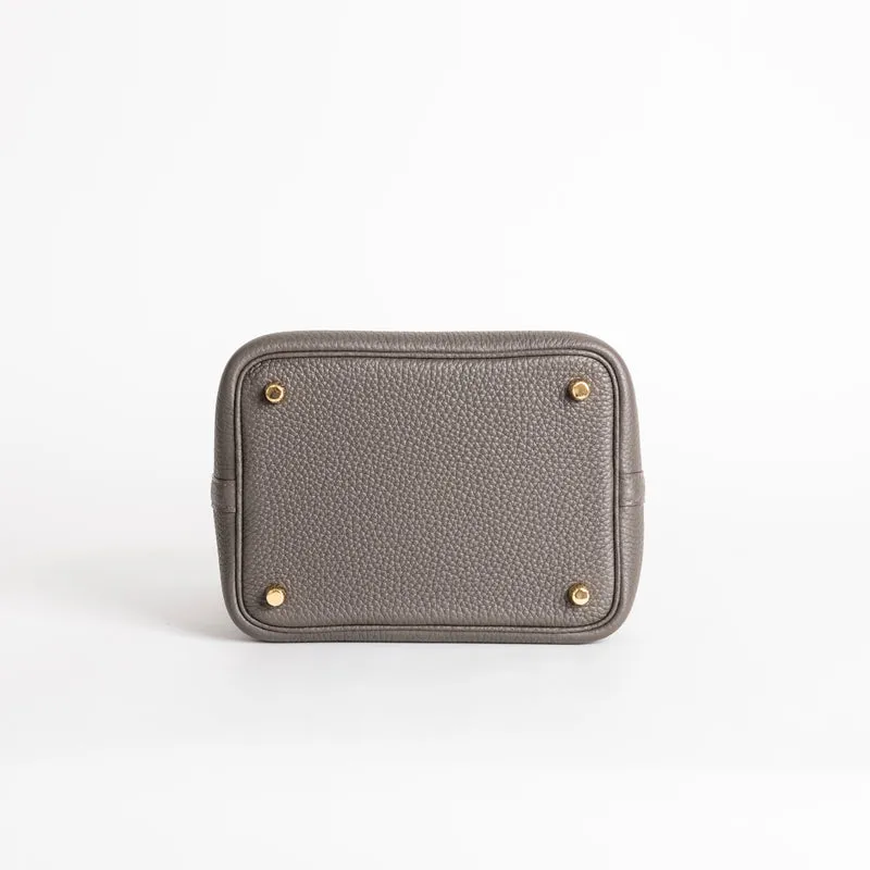 PICOTIN 18 LOCK CLEMENCE LEATHER ETAIN WITH GOLD HARDWARE (GHW) - 5