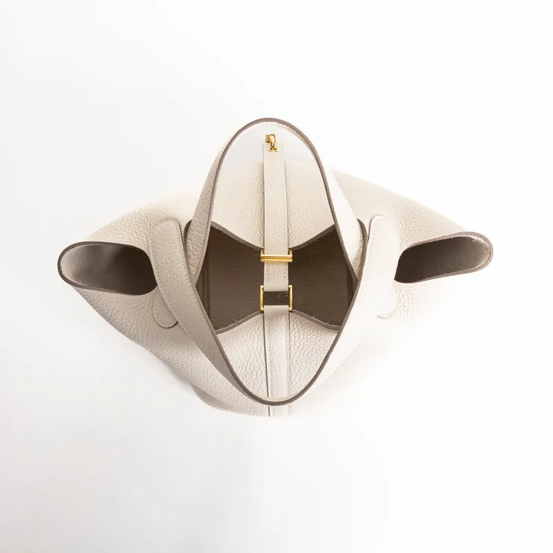 PICOTIN 18 LOCK CLEMENCE LEATHER CRAIE WITH GOLD HARDWARE (GHW) - 3