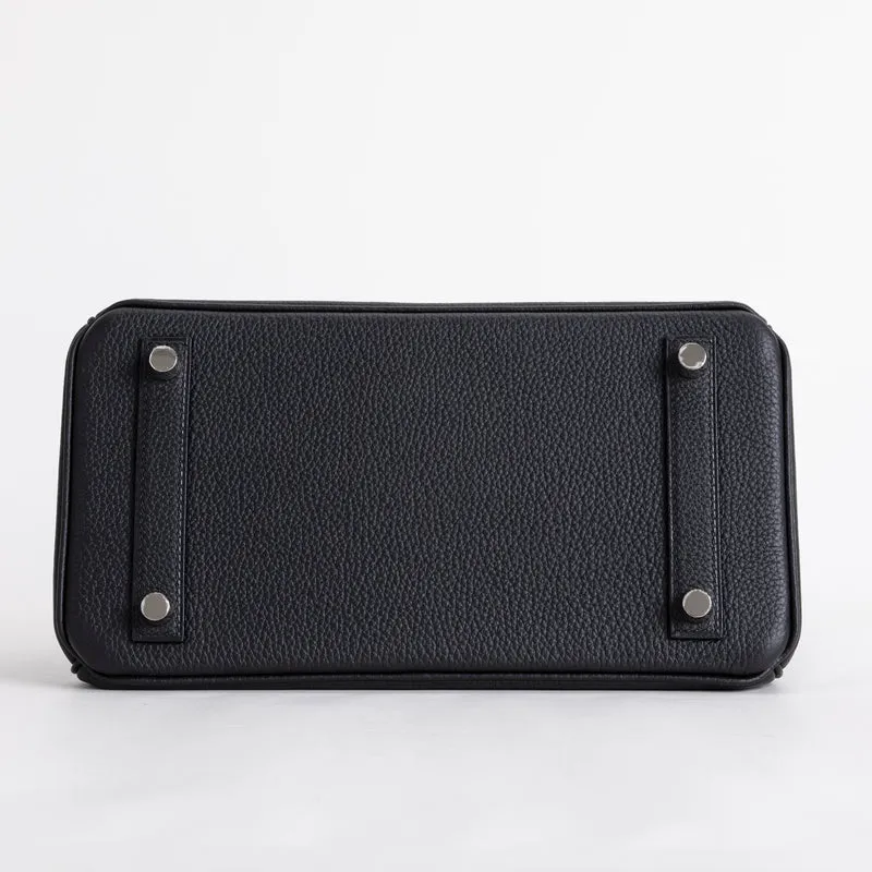 BIRKIN 25 TOGO LEATHER NOIR (BLACK) WITH PALLADIUM HARDWARE (PHW) - 7