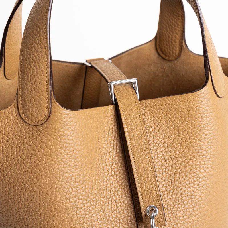 PICOTIN 18 LOCK CLEMENCE LEATHER BISCUIT WITH PALLADIUM HARDWARE (PHW) - 5