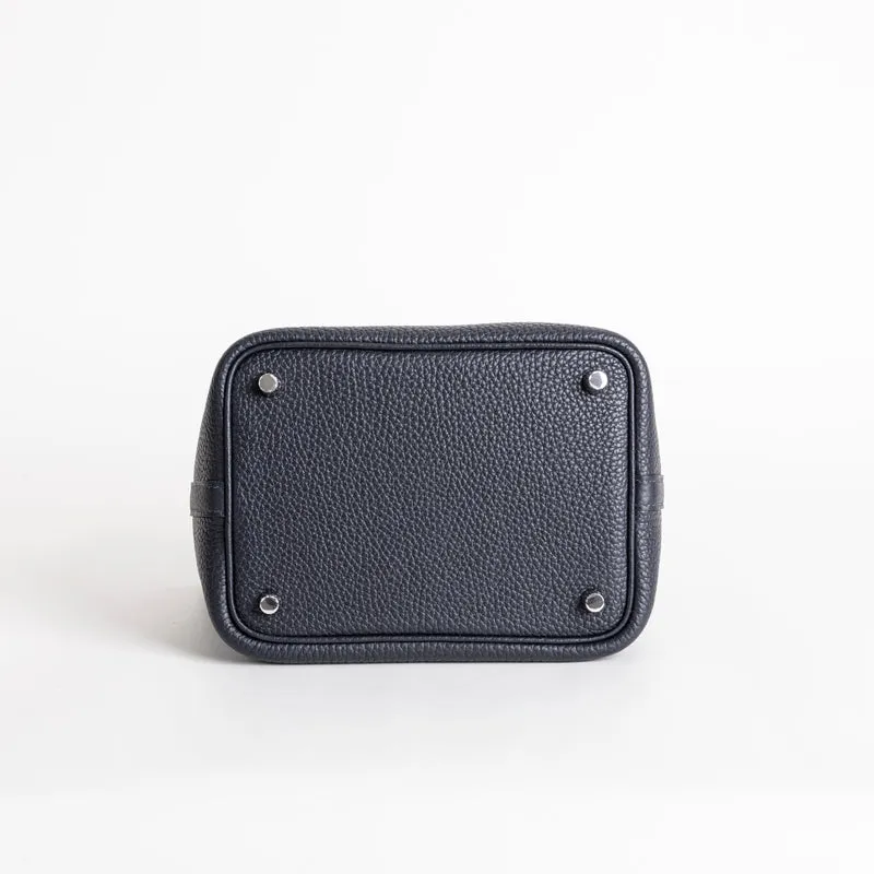 PICOTIN 18 LOCK CLEMENCE LEATHER BLEU NUIT WITH PALLADIUM HARDWARE (PHW) - 6