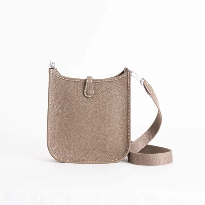 MINI EVELYNE (TPM) CLEMENCE LEATHER ETOUPE WITH PALLADIUM HARDWARE (PHW) - 3