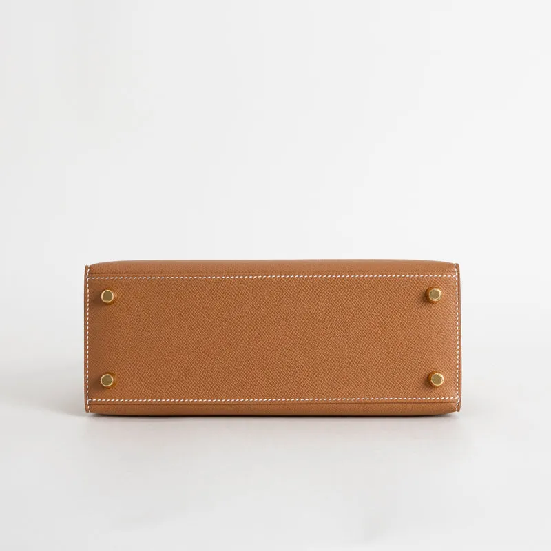 KELLY 25 EPSOM LEATHER GOLD WITH GOLD HARDWARE (GHW) - 6