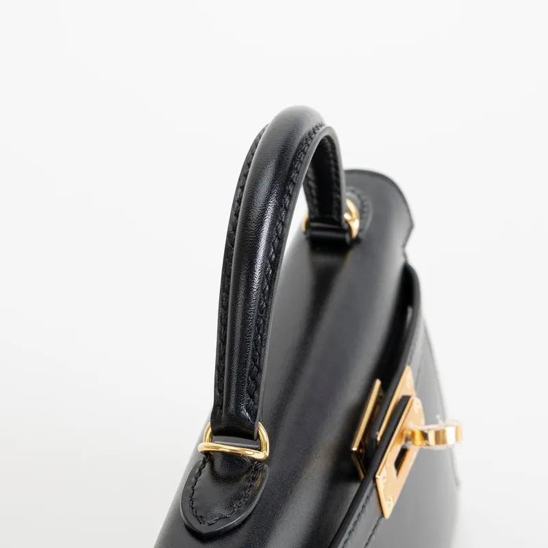 MINI KELLY II (20) BLACK BOX CALF LEATHER WITH GOLD HARDWARE (GHW) - 5