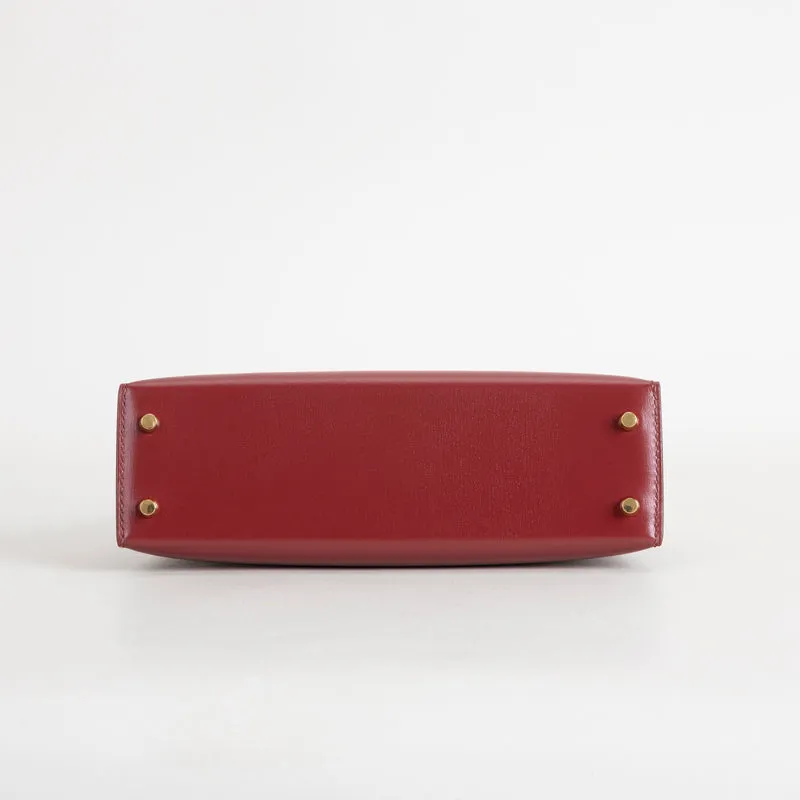 MINI KELLY II (20) BOX CALF LEATHER ROUGE H WITH GOLD HARDWARE (GHW) - 6