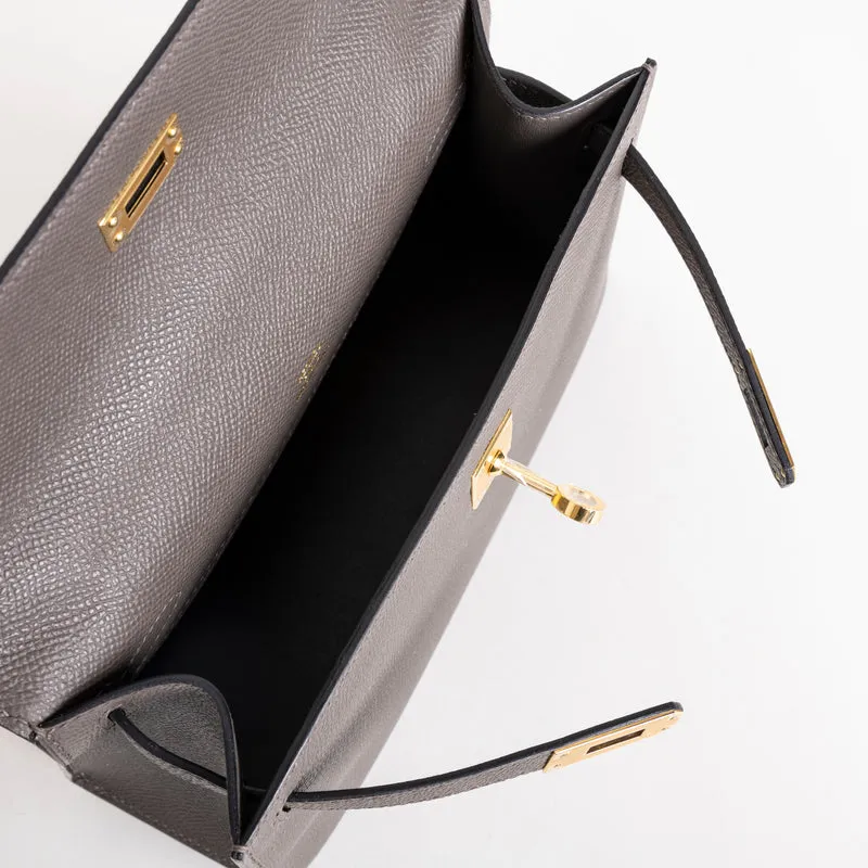 KELLY POCHETTE EPSOM LEATHER ETAIN WITH GOLD HARDWARE (GHW) - 3