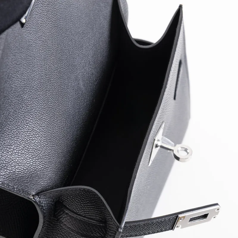 KELLY DESORDRE EPSOM LEATHER NOIR (BLACK) WITH PALLADIUM HARDWARE (PHW) - 3