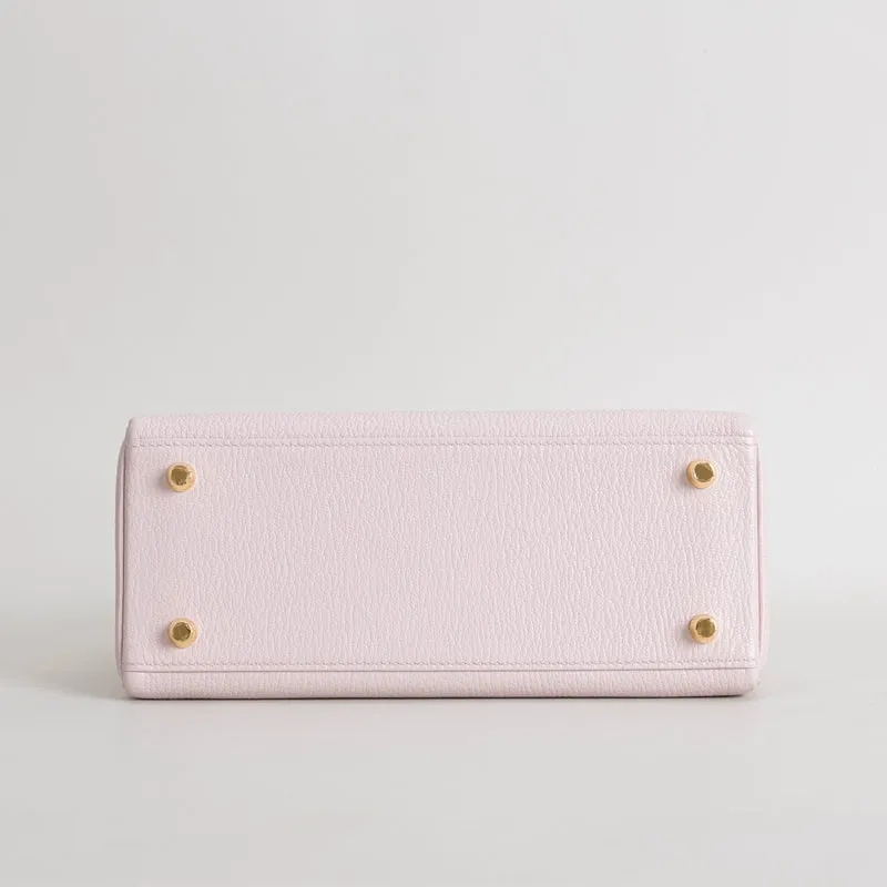 KELLY 25 CHEVRE LEATHER ROSE DARLING WITH GOLD HARDWARE (GHW) - 6