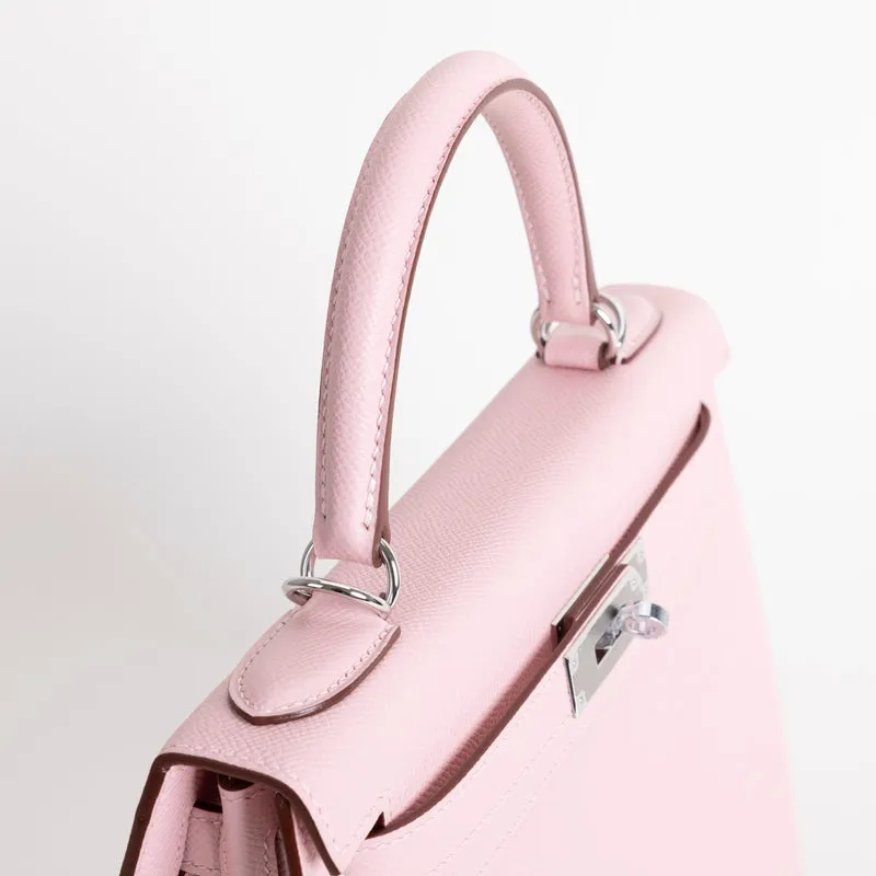 KELLY 28 EPSOM LEATHER ROSE SAKURA WITH PALLADIUM HARDWARE (PHW) - 4