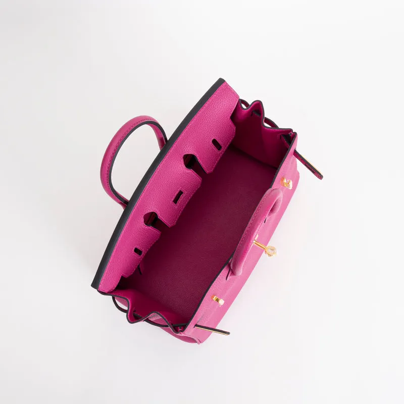 BIRKIN 25 TOGO LEATHER ROSE FUCHSIA WITH GOLD HARDWARE (GHW) - 4