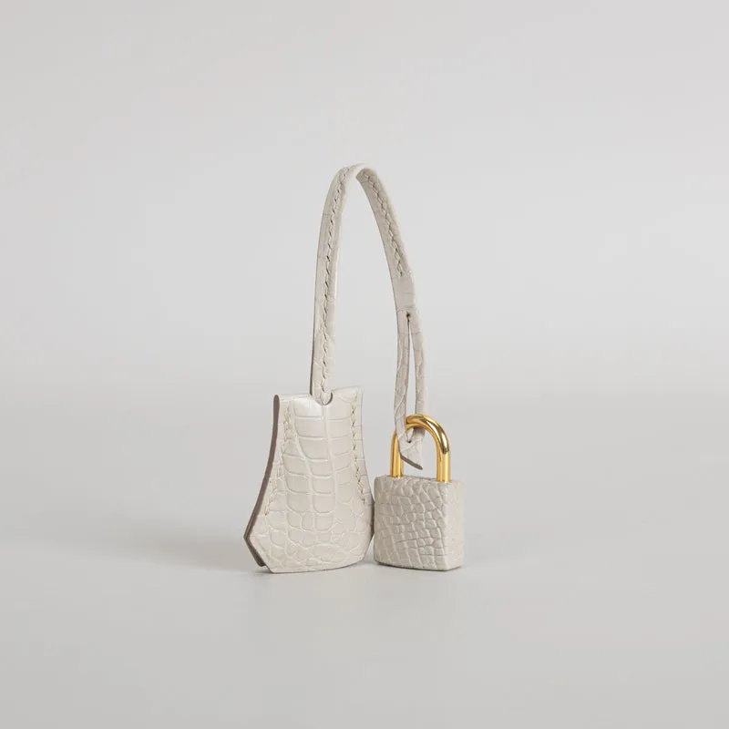 BIRKIN 20 (SELLIER SHAPE) MATTE MISSISSIPPIENSIS ALLIGATOR LEATHER BETON WITH GOLD HARDWARE (GHW) - 7