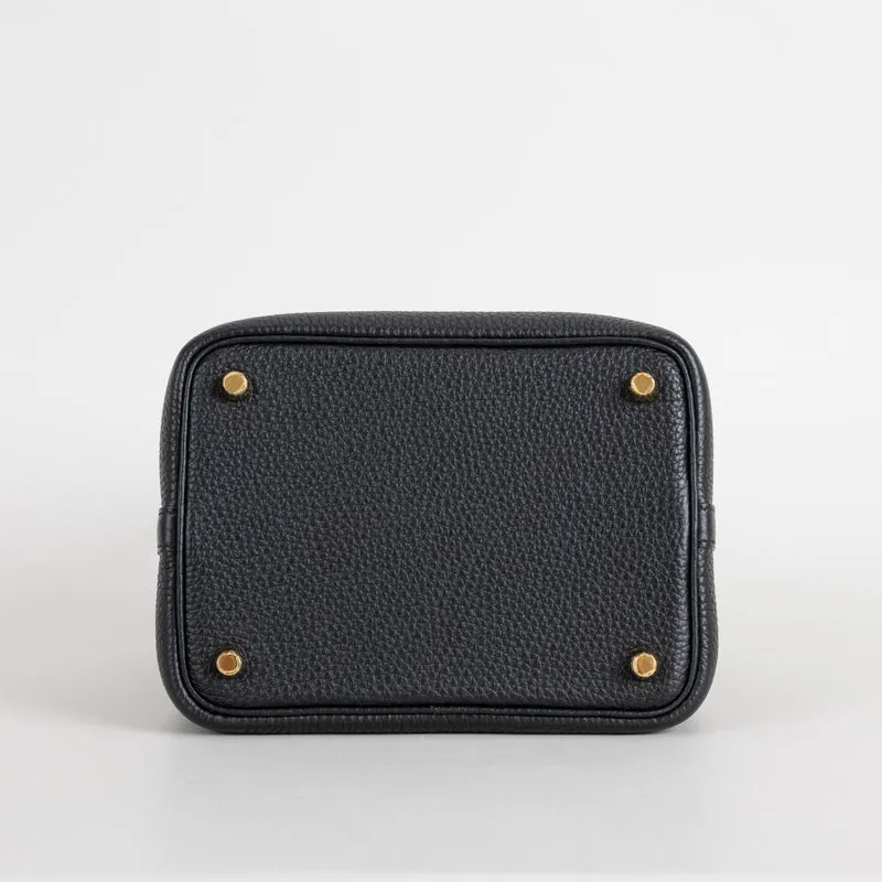 PICOTIN 18 LOCK CLEMENCE LEATHER NOIR (BLACK) WITH GOLD HARDWARE (GHW) - 7