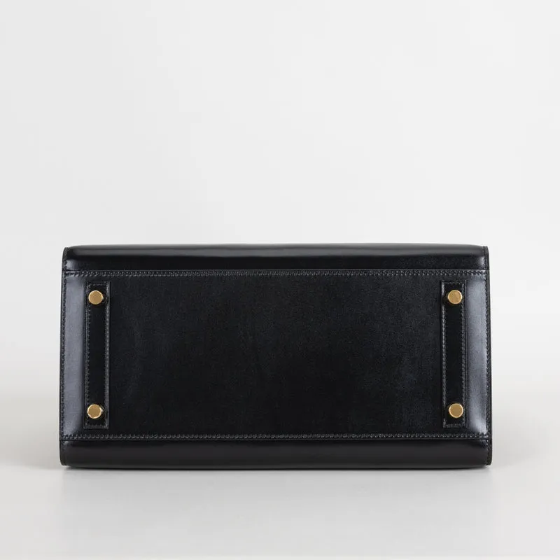 BIRKIN 30 (SELLIER SHAPE) BLACK BOX CALF LEATHER WITH GOLD HARDWARE (GHW) - 6