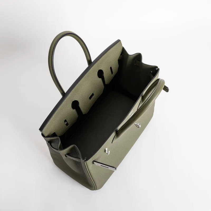 BIRKIN 30 TOGO LEATHER VERT OLIVE WITH PALLADIUM HARDWARE (PHW) - 3