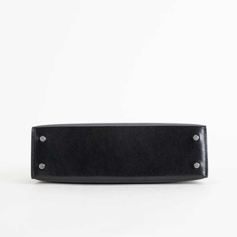 MINI KELLY II (20) BLACK BOX CALF LEATHER WITH PALLADIUM HARDWARE (PHW) - 7