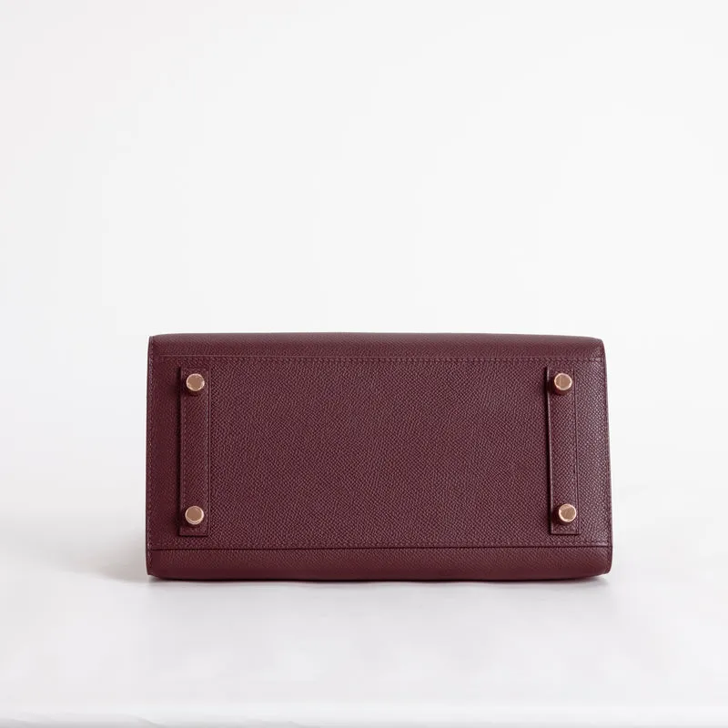 BIRKIN 25 EPSOM LEATHER (SELLIER SHAPE) ROUGE SELLIER WITH ROSE GOLD HARDWARE (RGHW) - 6
