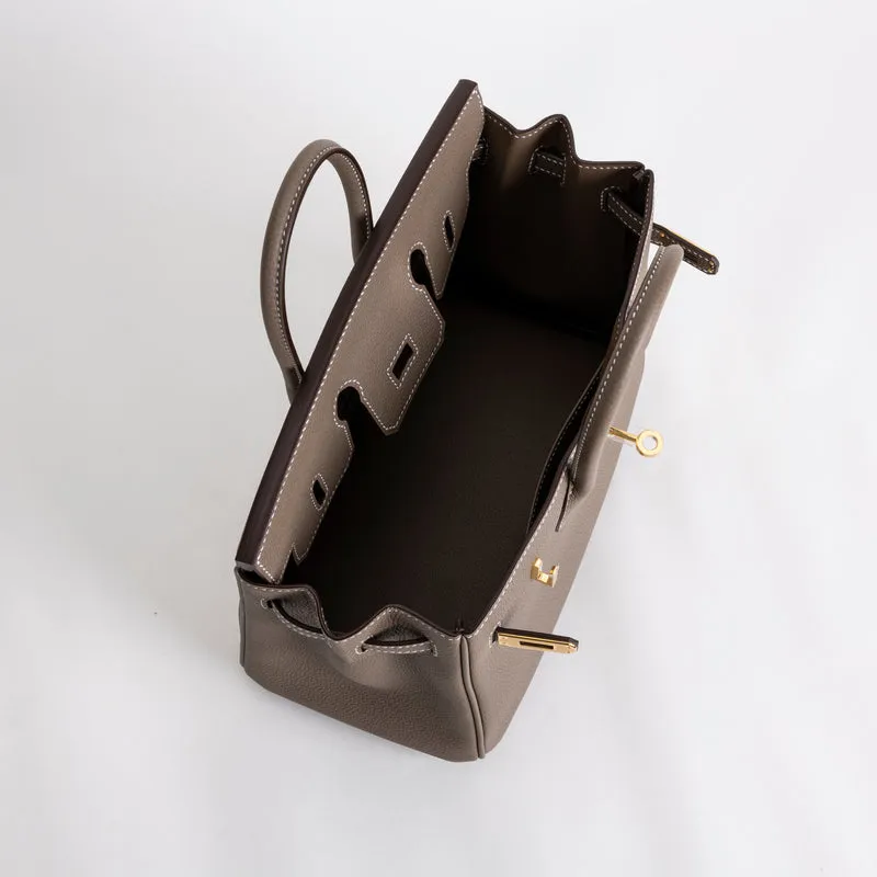 BIRKIN 25 TOGO LEATHER ETOUPE WITH GOLD HARDWARE (GHW) - 3