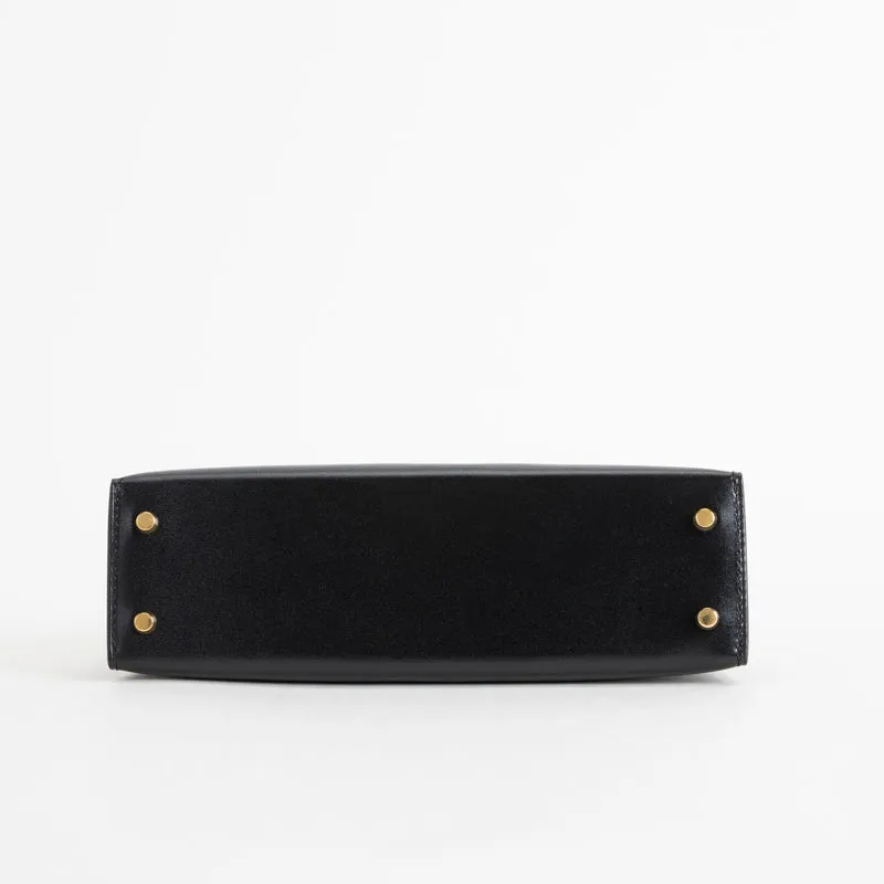 MINI KELLY II (20) BLACK BOX CALF LEATHER WITH GOLD HARDWARE (GHW) - 7