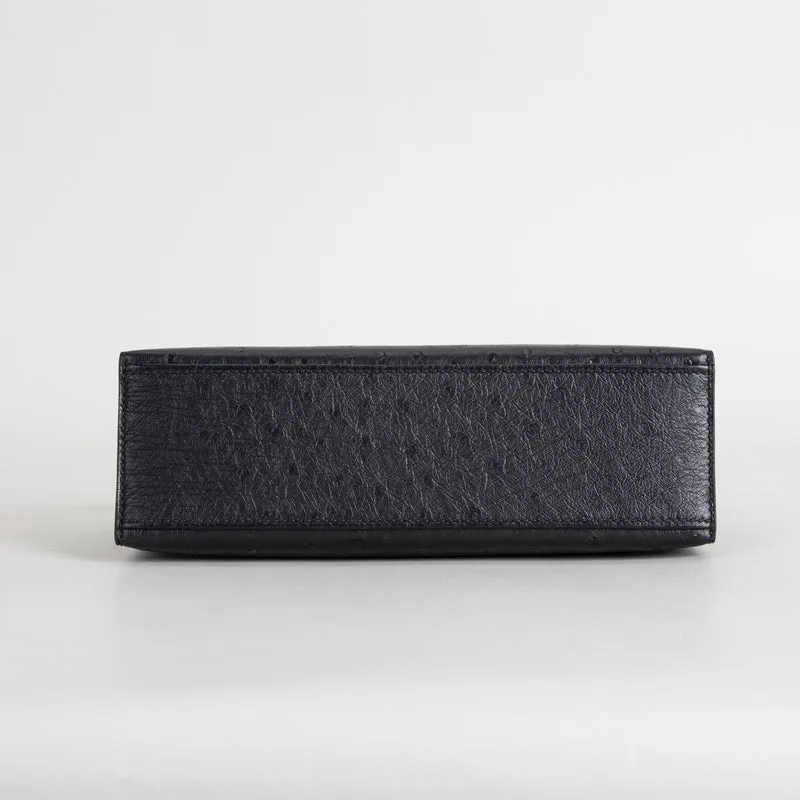 KELLY POCHETTE OSTRICH LEATHER NOIR (BLACK) WITH GOLD HARDWARE (GHW) - 6
