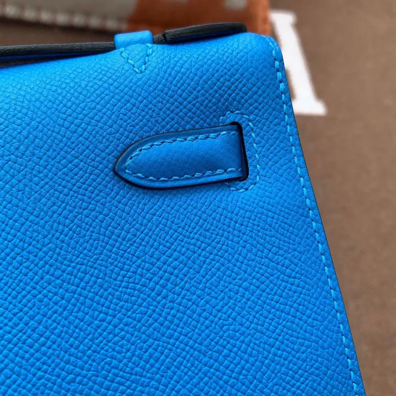 KELLY POCHETTE EPSOM LEATHER BLEU HYDRA WITH GOLD HARDWARE (GHW) - 4