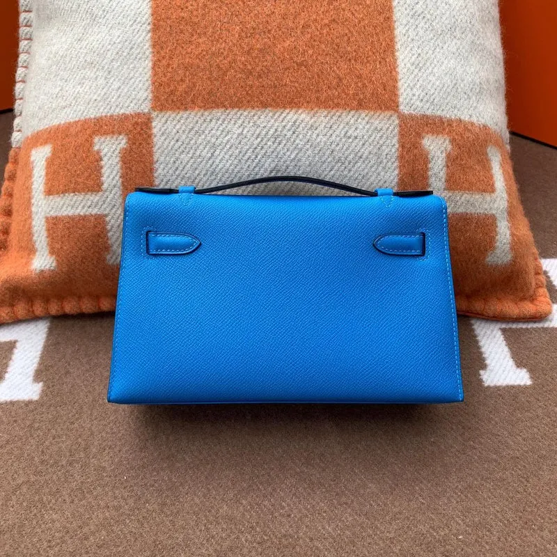 KELLY POCHETTE EPSOM LEATHER BLEU HYDRA WITH GOLD HARDWARE (GHW) - 2