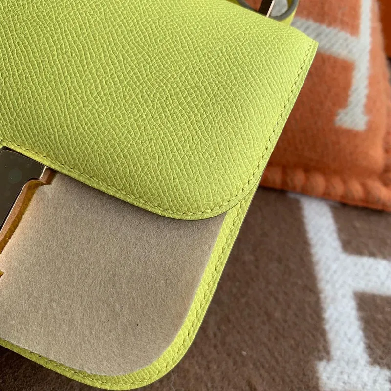 CONSTANCE 18 (MINI) EPSOM LEATHER JAUNE POUSSIN WITH GOLD HARDWARE (GHW) - 3