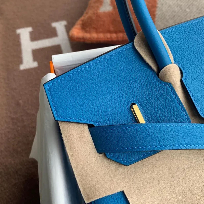 BIRKIN 30 TOGO LEATHER BLEU ZANZIBAR WITH GOLD HARDWARE (GHW) - 4