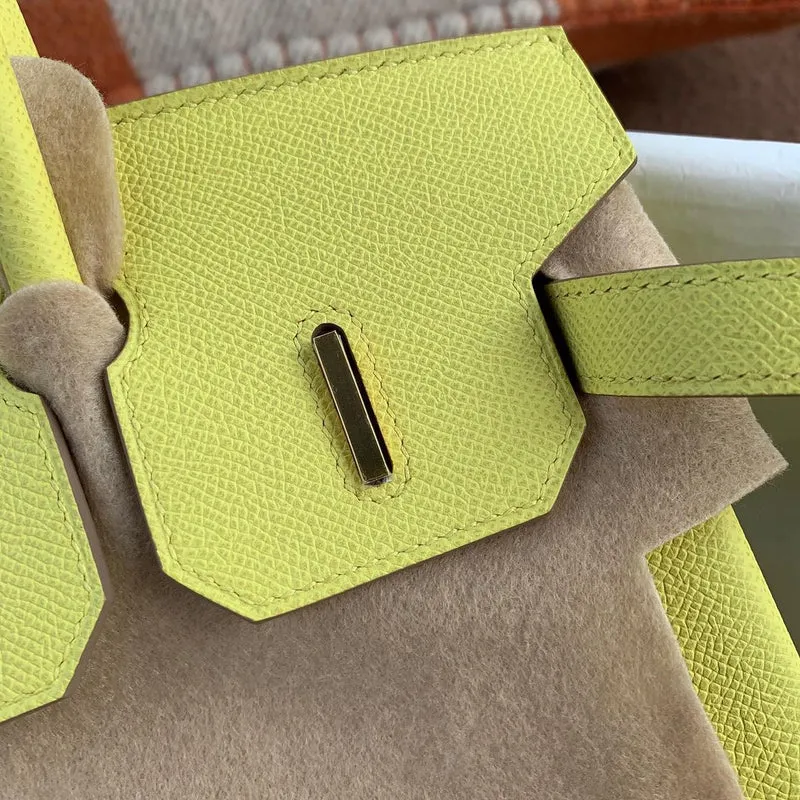 BIRKIN 30 EPSOM LEATHER LIME WITH GOLD HARDWARE (GHW) - 3