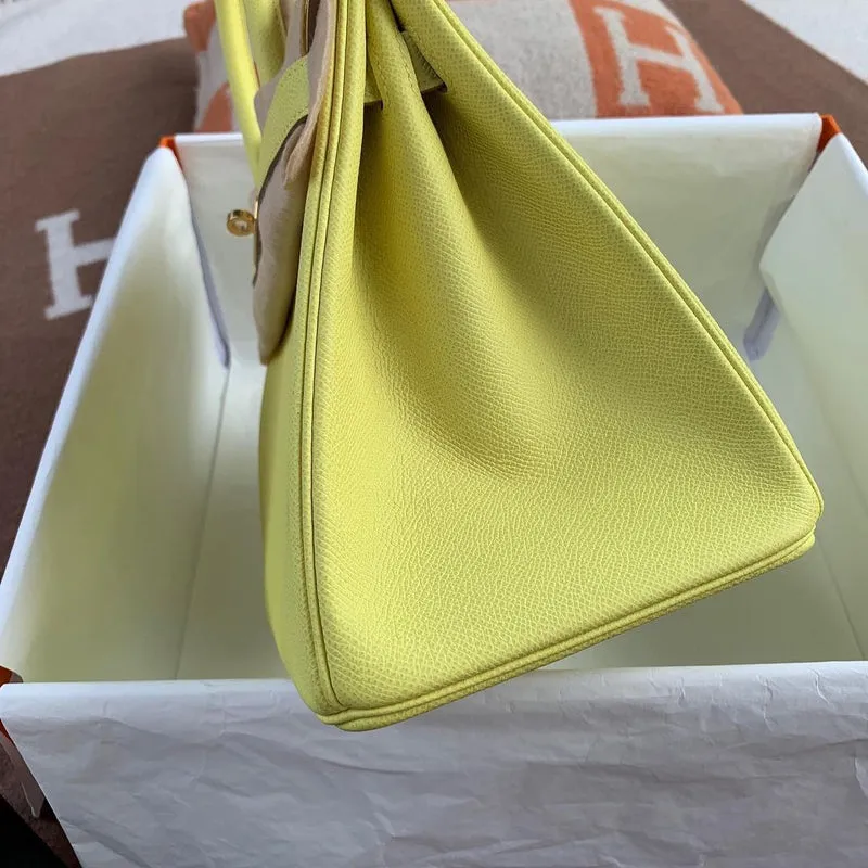 BIRKIN 30 EPSOM LEATHER LIME WITH GOLD HARDWARE (GHW) - 4