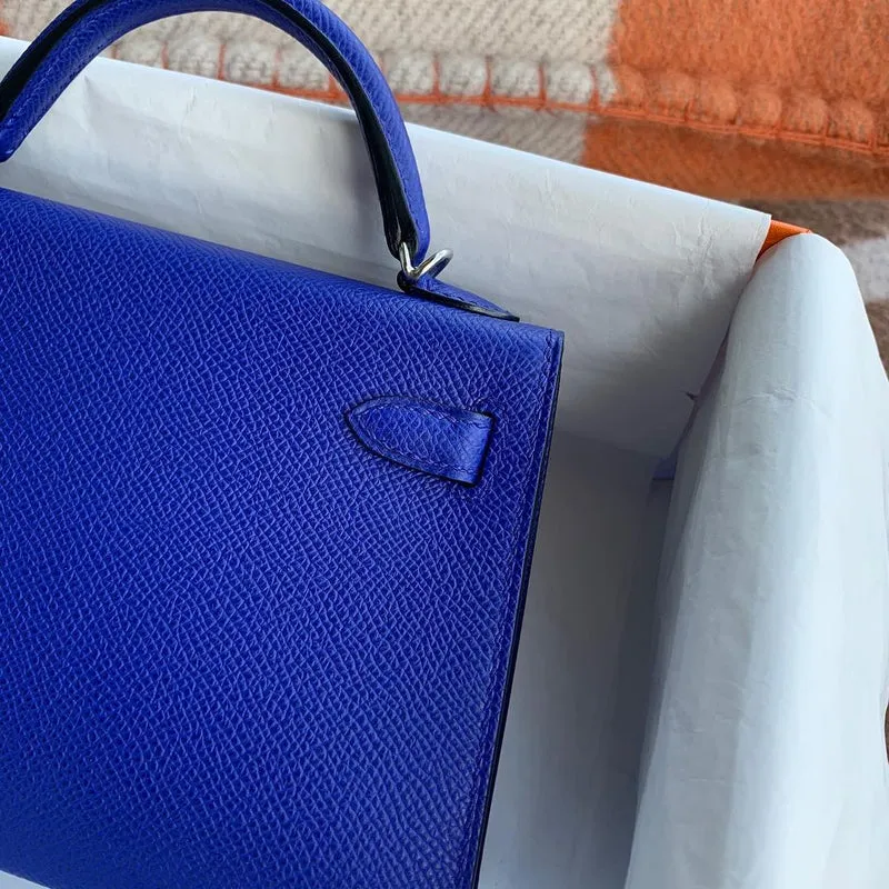 MINI KELLY II (20) EPSOM LEATHER BLEU ELECTRIQUE WITH PALLADIUM HARDWARE (PHW) - 5