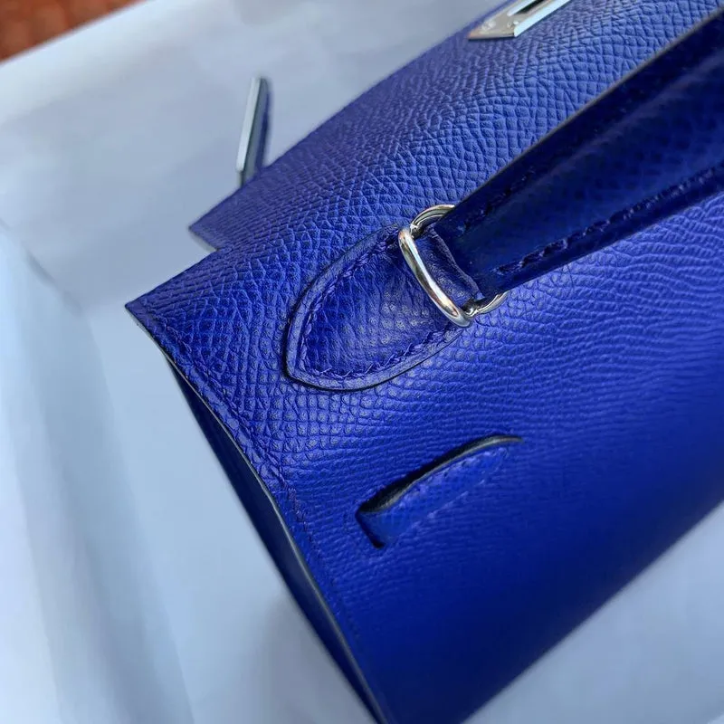 MINI KELLY II (20) EPSOM LEATHER BLEU ELECTRIQUE WITH PALLADIUM HARDWARE (PHW) - 4