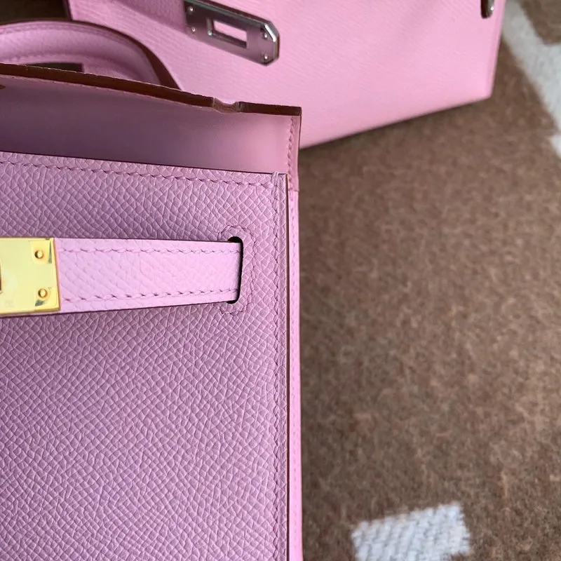 MINI KELLY II (20) EPSOM LEATHER MAUVE SYLVESTRE WITH GOLD HARDWARE (GHW) - 3