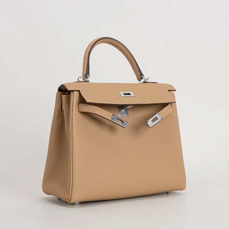 KELLY 25 TOGO LEATHER CHAI WITH PALLADIUM HARDWARE (PHW) - 2