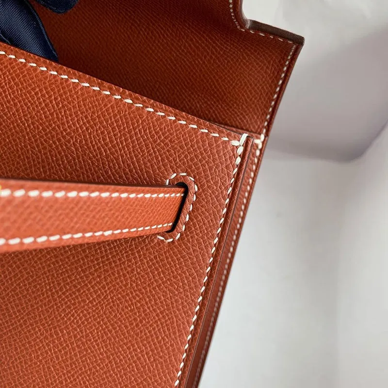 KELLY 25 EPSOM LEATHER TERRE DE SIENNE WITH GOLD HARDWARE (GHW) - 4
