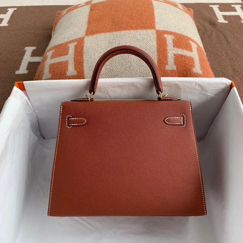 KELLY 25 EPSOM LEATHER TERRE DE SIENNE WITH GOLD HARDWARE (GHW) - 2