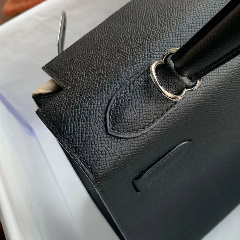 KELLY 32 EPSOM LEATHER NOIR (BLACK) WITH PALLADIUM HARDWARE (PHW) - 4