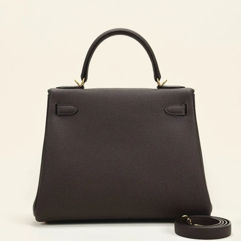 KELLY 28 TOGO LEATHER CHOCOLAT WITH GOLD HARDWARE (GHW) - 2