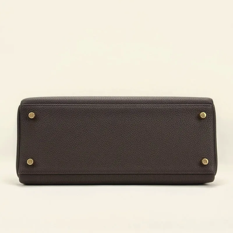 KELLY 28 TOGO LEATHER CHOCOLAT WITH GOLD HARDWARE (GHW) - 4