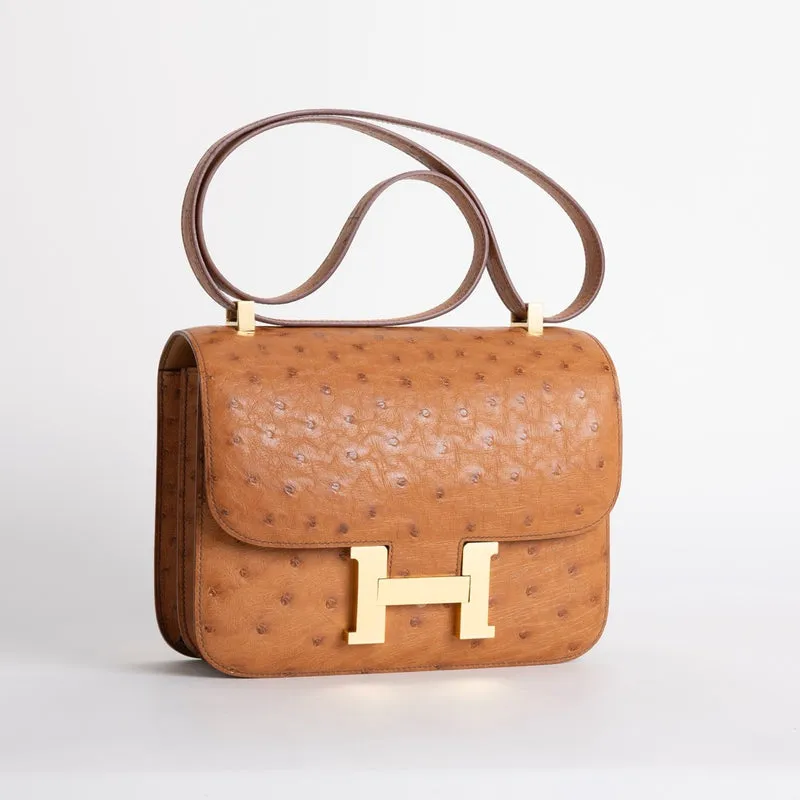 CONSTANCE 24 OSTRICH LEATHER COGNAC WITH GOLD HARDWARE (GHW) - 2