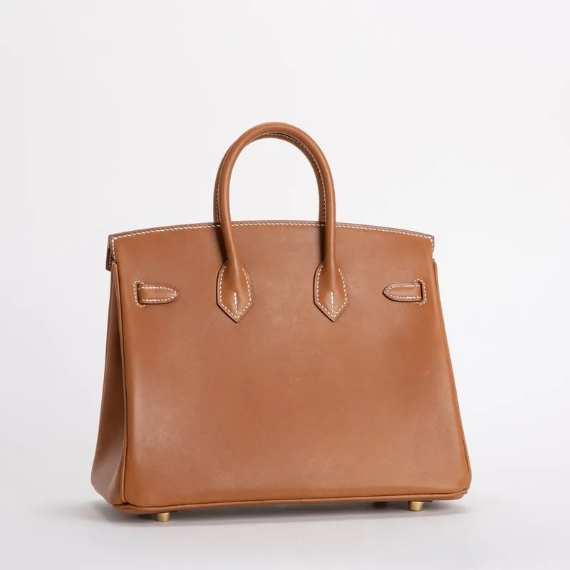 BIRKIN 25 FAUVE BARENIA LEATHER GOLD WITH GOLD HARDWARE (GHW) - 3