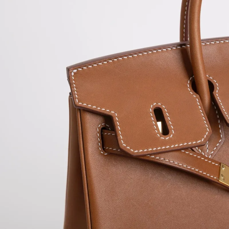BIRKIN 25 FAUVE BARENIA LEATHER GOLD WITH GOLD HARDWARE (GHW) - 4
