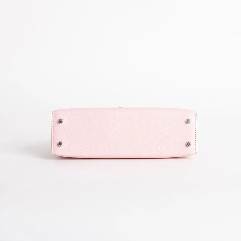 MINI KELLY II (20) CHEVRE LEATHER ROSE SAKURA WITH PALLADIUM HARDWARE (PHW) - 5