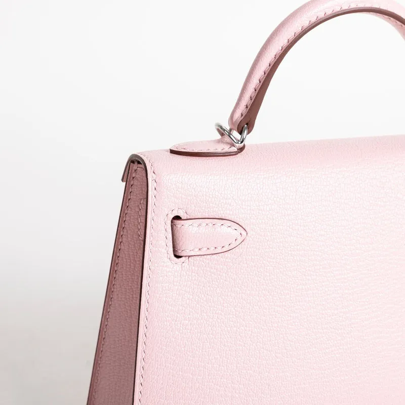 MINI KELLY II (20) CHEVRE LEATHER ROSE SAKURA WITH PALLADIUM HARDWARE (PHW) - 4