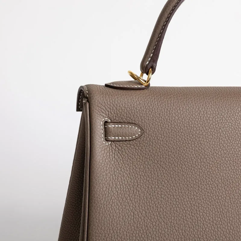 KELLY 25 TOGO LEATHER ETOUPE WITH GOLD HARDWARE (GHW) - 5