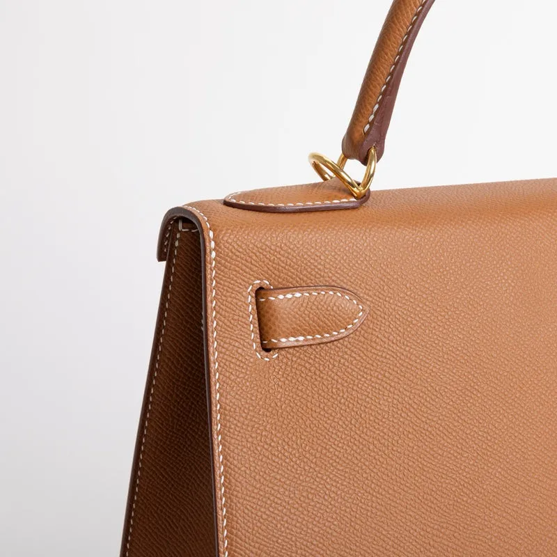 KELLY 28 EPSOM LEATHER GOLD WITH GOLD HARDWARE (GHW) - 4